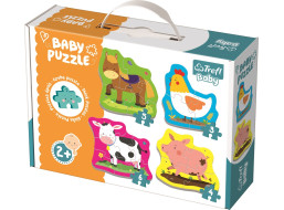 TREFL Baby puzzle Zvieratá na farme 4v1 (3,4,5,6 dielikov)
