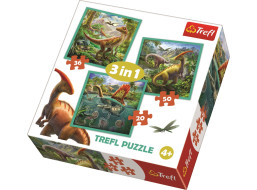 TREFL Puzzle Neobyčajný svet dinosaurov 3v1 (20,36,50 dielikov)
