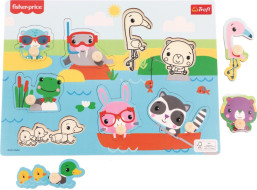TREFL Drevená vkladačka Fisher Price Zvieratká pri vode