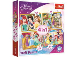 TREFL Puzzle Disney princeznej: Šťastný deň 4v1 (35,48,54,70 dielikov)