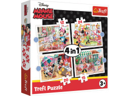 TREFL Puzzle Minnie s priateľmi 4v1 (12,15,20,24 dielikov)