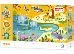 DODO Puzzle s vkladačkou Safari 18 dielikov