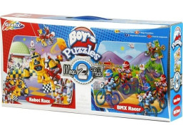 GRAFIX Panoramatické puzzle Závod robotov & Pretekári BMX 2x45 dielikov