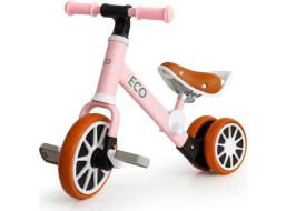 ECOTOYS Odrážadlo s odnímateľnými pedálmi ružové