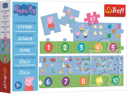 TREFL Vzdelávacie puzzle Čísla Prasiatko Peppa 20 dielikov