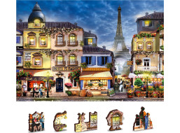 WOODEN CITY Drevené puzzle Raňajky v Paríži 2v1, 150 dielikov EKO