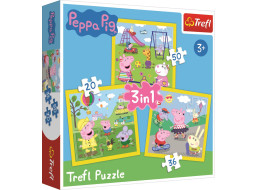 TREFL Puzzle Prasiatko Peppa 3v1 (20,36,50 dielikov)