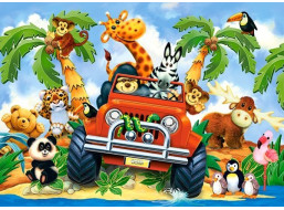 CASTORLAND Puzzle Dobráci na safari MAXI 40 dielikov