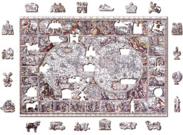 WOODEN CITY Drevené puzzle Mapa doby objavov 2v1, 505 dielikov EKO