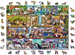 WOODEN CITY Drevené puzzle Úžasné kráľovstvo zvierat 2v1, 1010 dielikov EKO