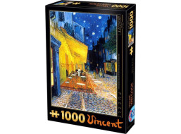 D-TOYS Puzzle Terasa kaviarne v noci 1000 dielikov