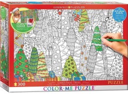 EUROGRAPHICS Color me puzzle Vianočné stromčeky 300 dielikov + sada na zavesenie