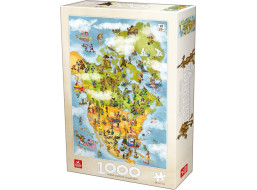 DEICO Puzzle Kreslená mapa Ameriky 1000 dielikov