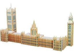 WOODEN TOY , WCK 3D puzzle Big Ben farebný