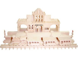 WOODEN TOY , WCK 3D puzzle Vlaková stanica s vlakom