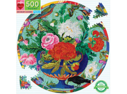 EEBOO Okrúhle puzzle Kvety a vtáčiky 500 dielikov