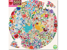 EEBOO Okrúhle puzzle Modrý a žltý vtáčik 500 dielikov