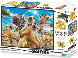 PRIME 3D Puzzle Surikatí selfie 3D 48 dielikov