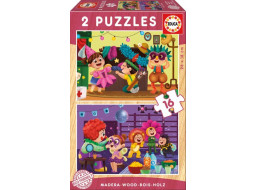 EDUCA Drevené puzzle Maškarný bál 2x16 dielikov