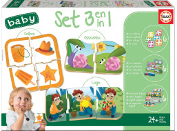 EDUCA Baby puzzle set Farby, postupnosť a protiklady 3v1