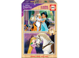 EDUCA Drevené puzzle Disney princeznej 2x16 dielikov