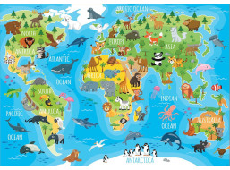EDUCA Puzzle Mapa so zvieratami sveta 150 dielikov