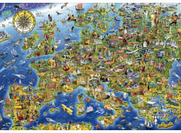EDUCA Puzzle Šialená mapa Európy 500 dielikov