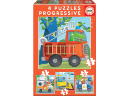 EDUCA Puzzle Zvierací záchranári 4v1 (6,9,12,16 dielikov)