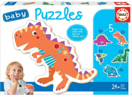 EDUCA Baby puzzle Dinosaury 5v1 (3-5 dielikov)