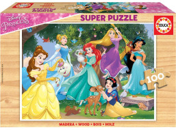 EDUCA Drevené puzzle Disney Princezné 100 dielikov