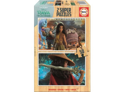 EDUCA Drevené puzzle Raya a drak 2x50 dielikov