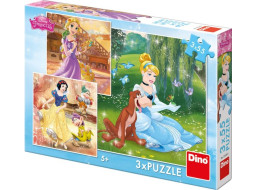 DINO Puzzle Disney princeznej 3x55 dielikov