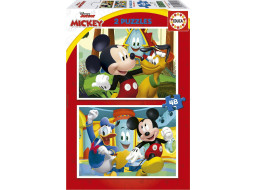 EDUCA Puzzle Mickey Mouse: Zábavný park 2x48 dielikov