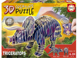 EDUCA 3D puzzle Triceratops 67 dielikov