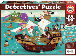 EDUCA Detektívne puzzle Pirátska loď 50 dielikov