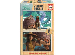 EDUCA Drevené puzzle Raya a drak 2x25 dielikov