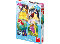 DINO Puzzle Disney princeznej 4x54 dielikov