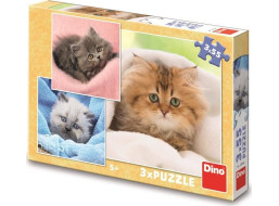 DINO Puzzle Roztomilé mačiatka 3x55 dielikov