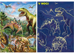 Svietiace puzzle Svet dinosaurov XL 100 dielikov