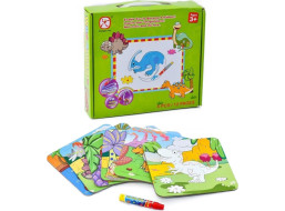 MAC TOYS Puzzle Dinosaury + vodné maľovanie