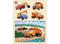 DINO Drevená vkladačka + puzzle: Nákladné autá Tatra