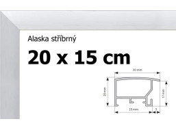 BFHM Alaska hliníkový rám 20x15cm - strieborný