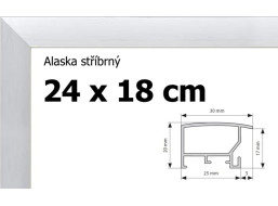 BFHM Alaska hliníkový rám 24x18cm - strieborný