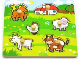 TEDDIES Drevená vkladačka Moje prvé zvieratká