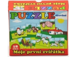 TEDDIES Drevené puzzle Moje prvé zvieratká