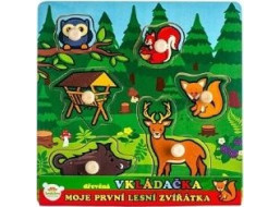 TEDDIES Drevená vkladačka Moje prvé lesné zvieratká