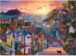 ANATOLIAN Puzzle Pobrežné mesto pri západe slnka 1000 dielikov