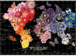 GALISON Puzzle Rozkvitnutá mapa sveta 1000 dielikov