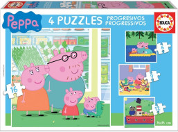 EDUCA Puzzle Prasiatko Pepina 4v1 (6,9,12,16 dielikov)