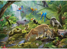 RAVENSBURGER Puzzle Zvieratá v dažďovom pralese 60 dielikov